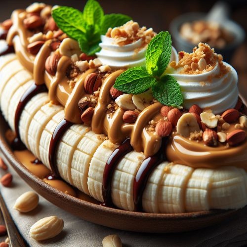 بستنی کره بادوم زمینی و موز