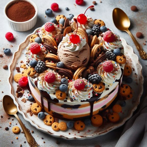 طرز تهیه کیک بستنی